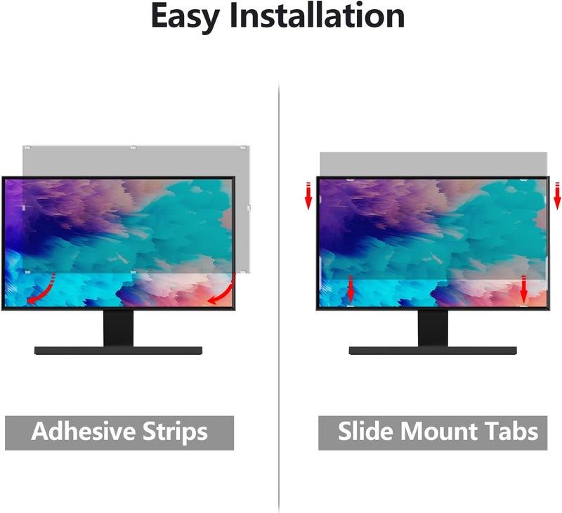 DNZPFU [2 Pack] 27 Inch Computer Privacy Screen Protector for 16:9 Widescreen Monitors-Anti-Glare & Blue Light Filter,Anti-Spy Film,Reduces Eye Strain (Fits Most Desktop Screens) - Image 5